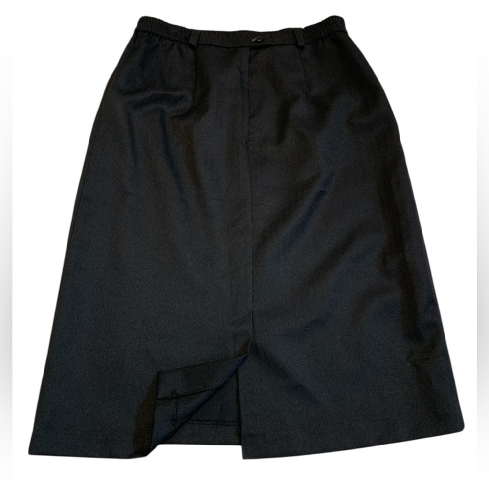 Vintage 80s/90s Tradition Black Midi Skirt Size 14 Made in Canada